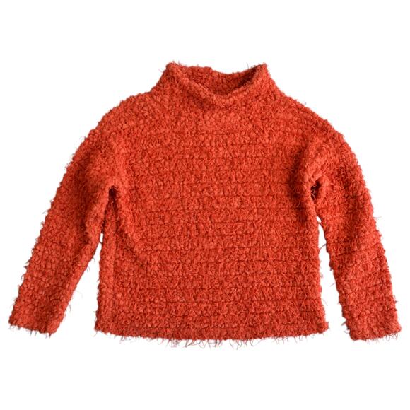 Skye's The Limit Orange Fuzzy Teddy Cowl Neck Oversized Sweater Size XS - Picture 1 of 7